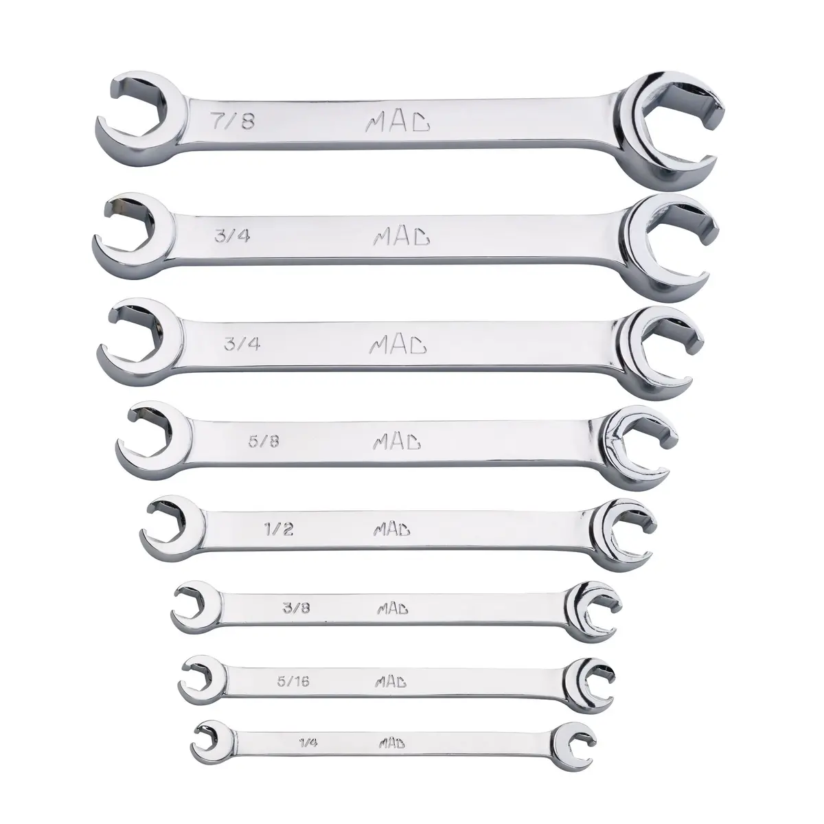 8-Pc. Sae Double-End Flare Nut Wrench Set - 6-Pt. 1