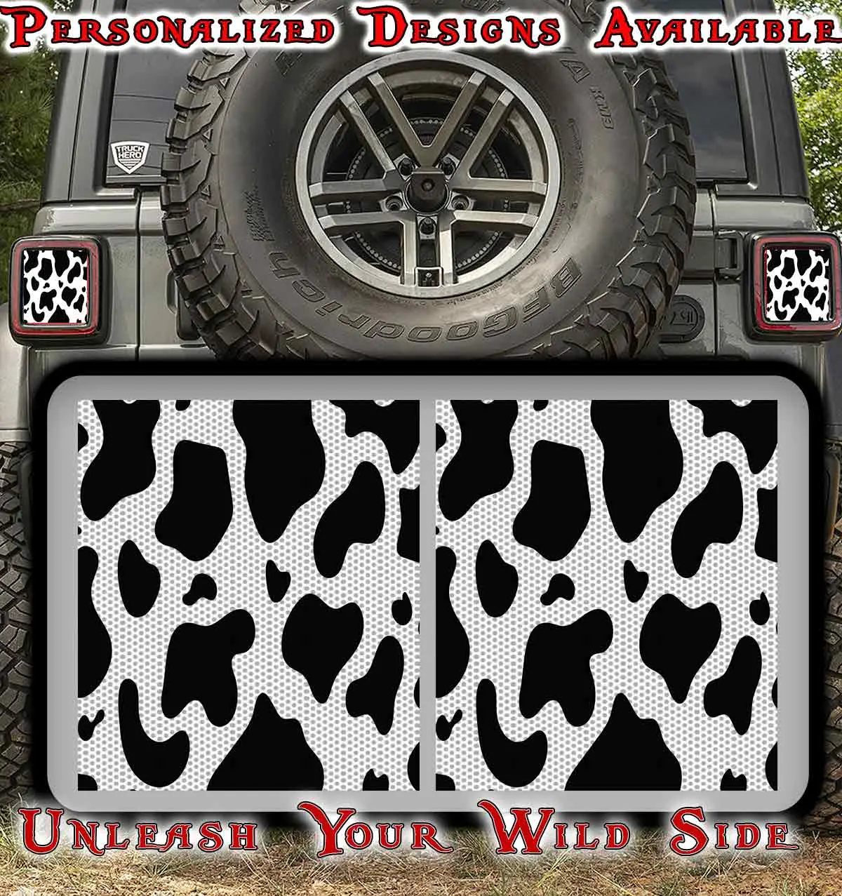 Cow Print Taillight Cover Decal 37 1
