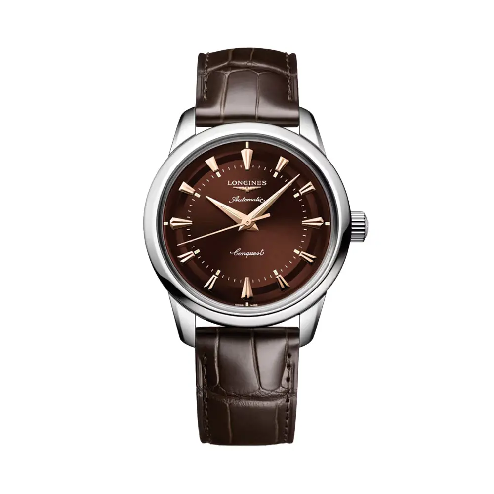 Conquest Heritage 38Mm - Brown On Leather Strap 1
