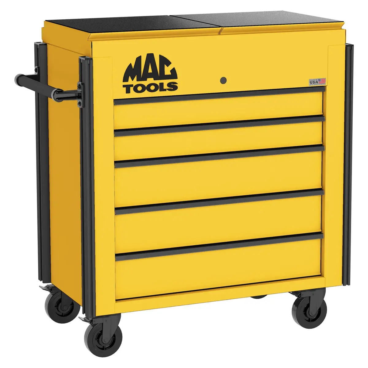 5-Drawer Utility Cart W/ Split Sliding Lid - Sunburst Yellow 1