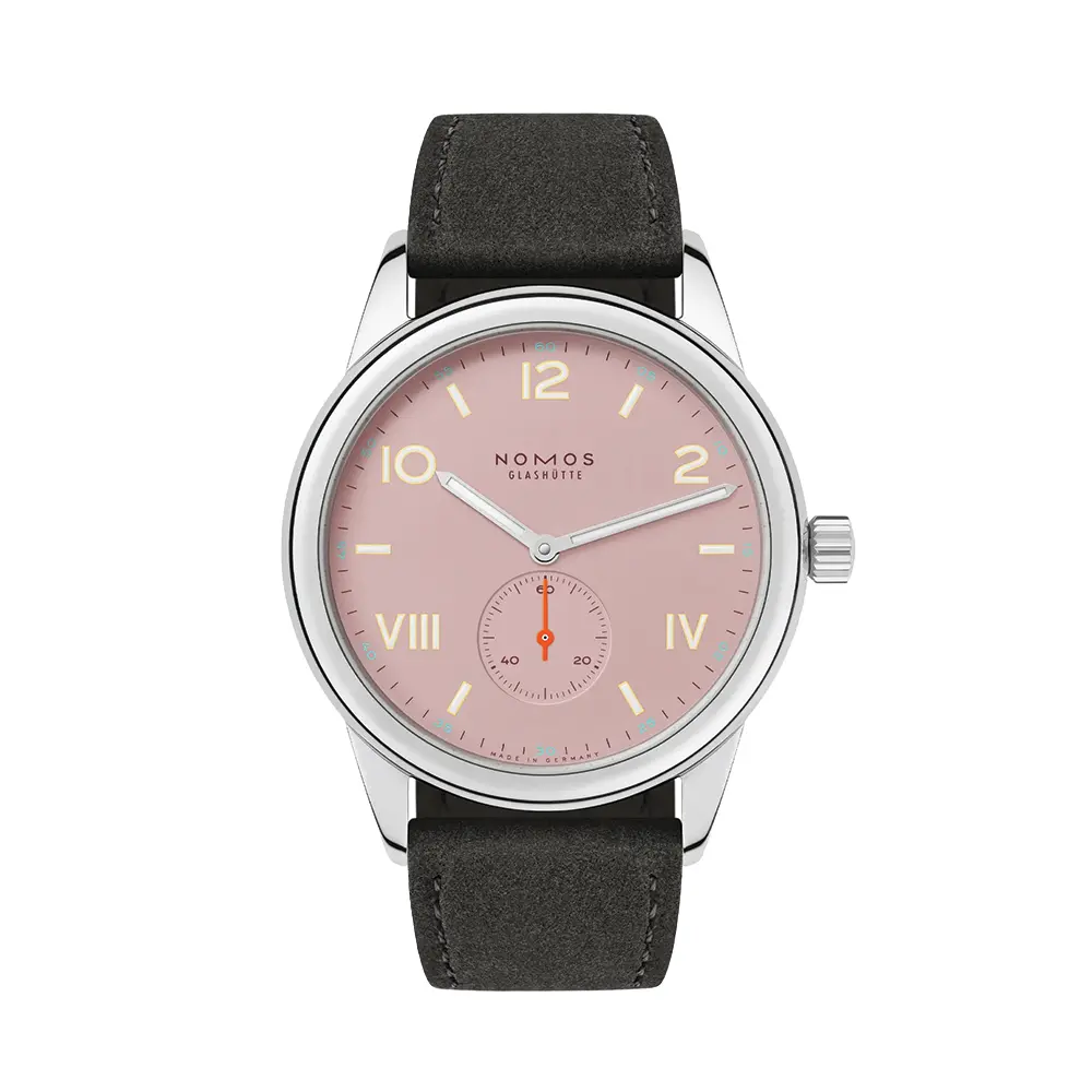 Club Campus Glass Back 38.5Mm - Rose On Leather Strap 1