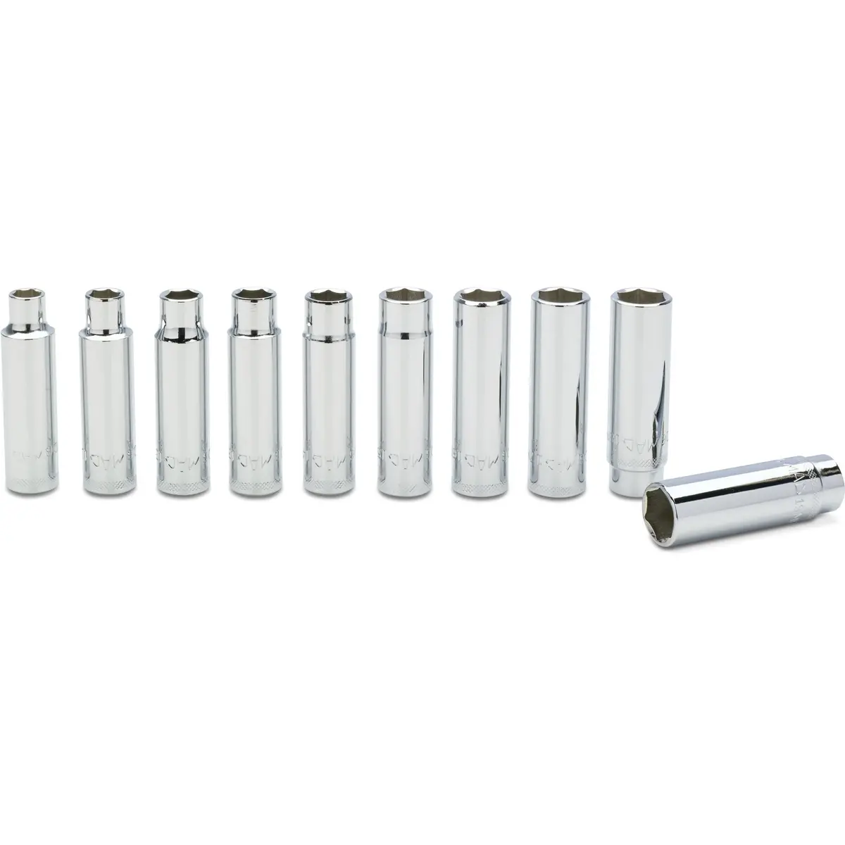 10-Pc. 1/2" Drive Metric Deep Socket Set - 6-Pt. 1