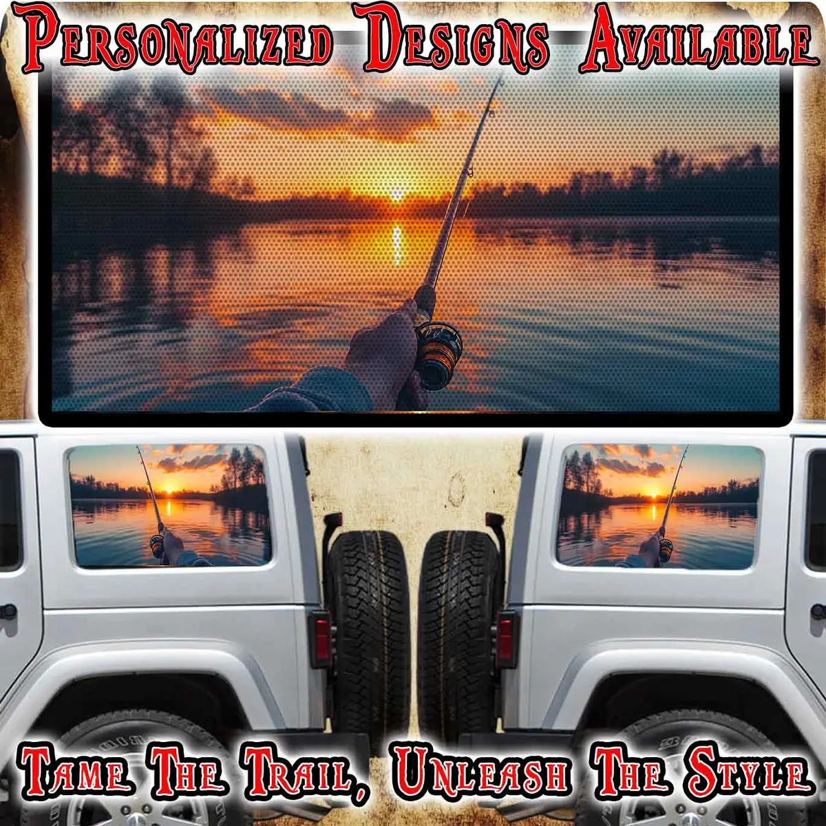 Fishing Rear Quarter Window See Through Graphic. 1