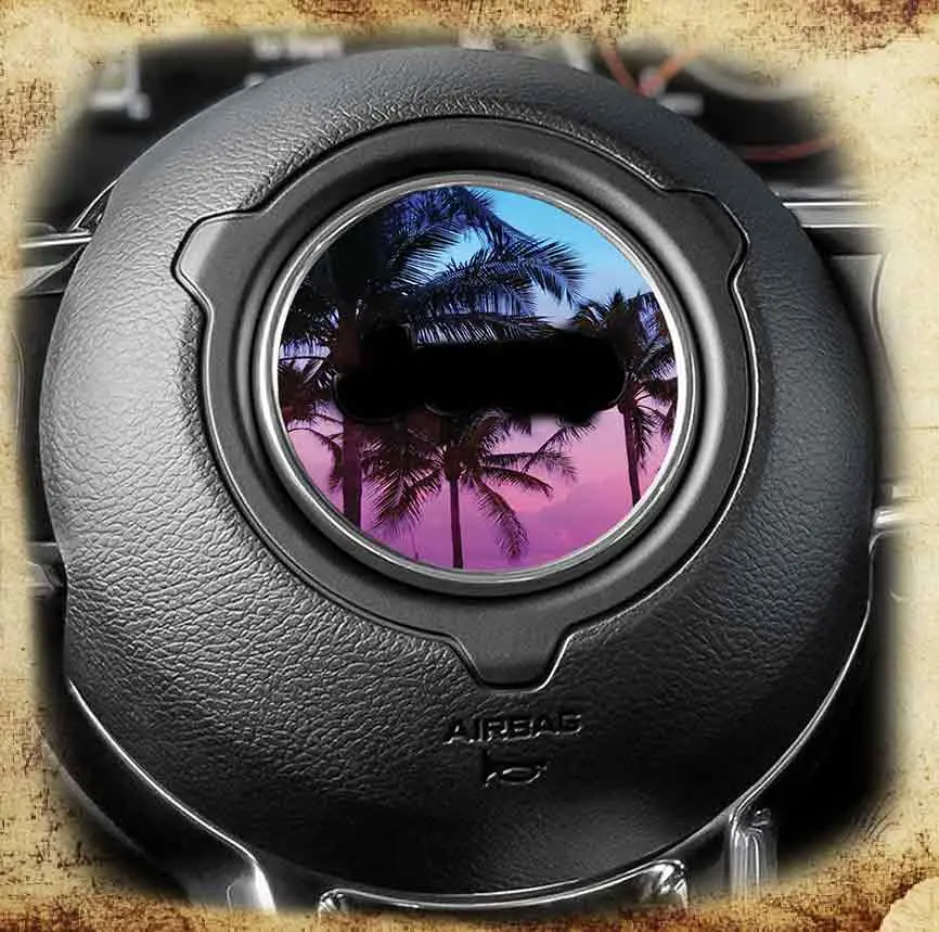 Steering Wheel Decal Palm Trees 202 3
