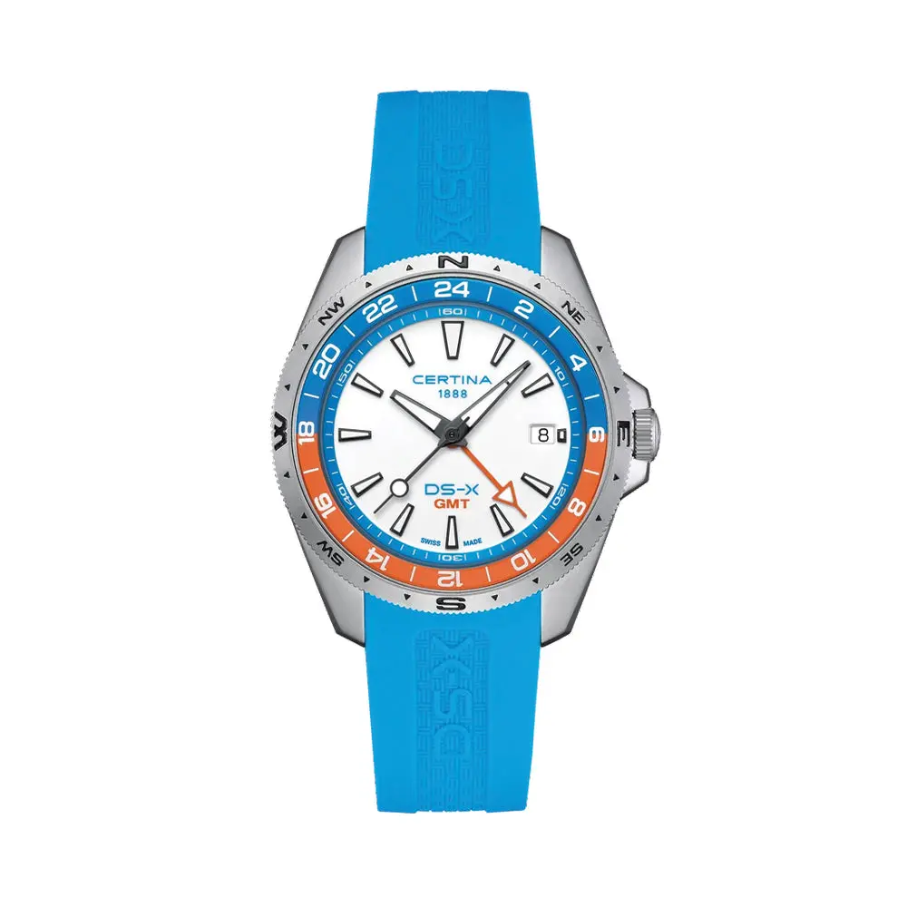 Ds-X “New Ds Concept Extreme Shock Resistance” Gmt Quartz 41Mm - White On Rubber Strap 1
