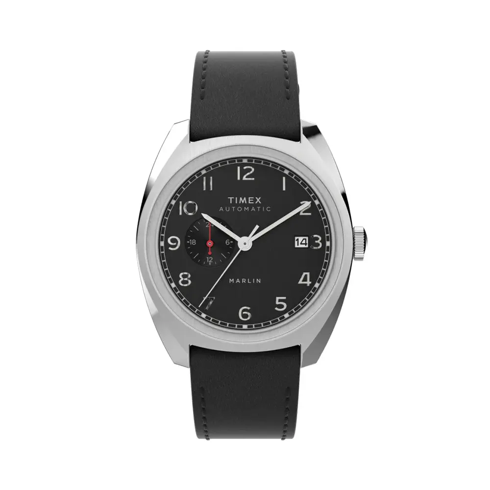 Marlin® Sub-Dial Automatic 39Mm - Black On Leather Strap 1