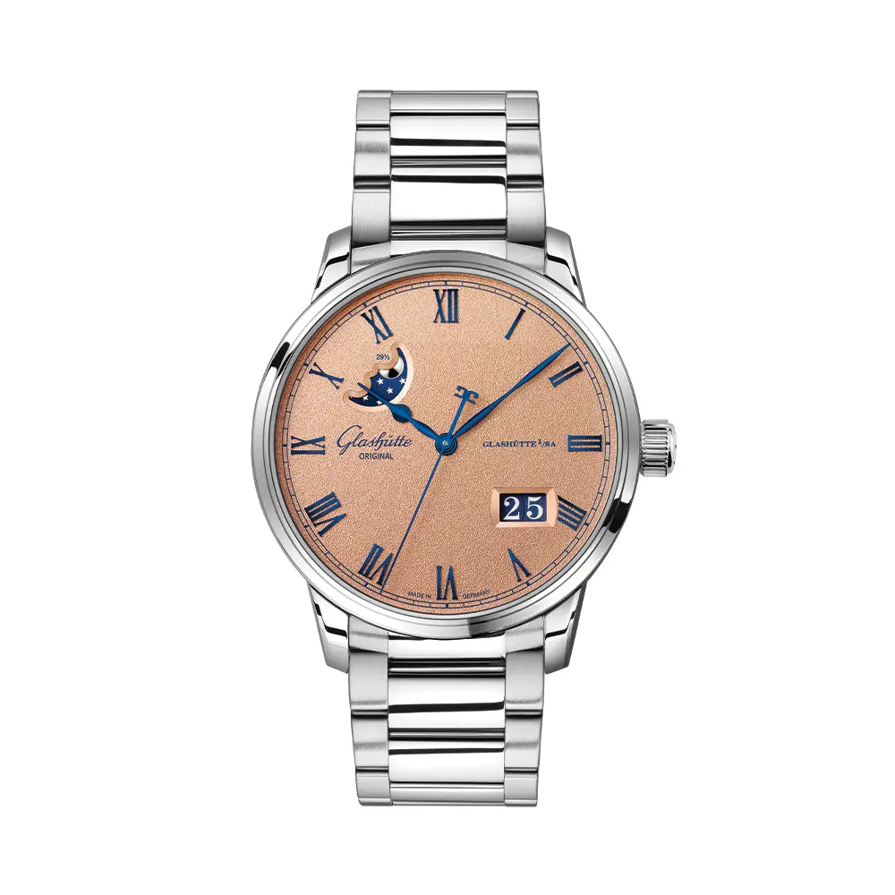 Senator Excellence Panorama Date Moon Phase 40Mm - Rosé Opaline On Bracelet 1