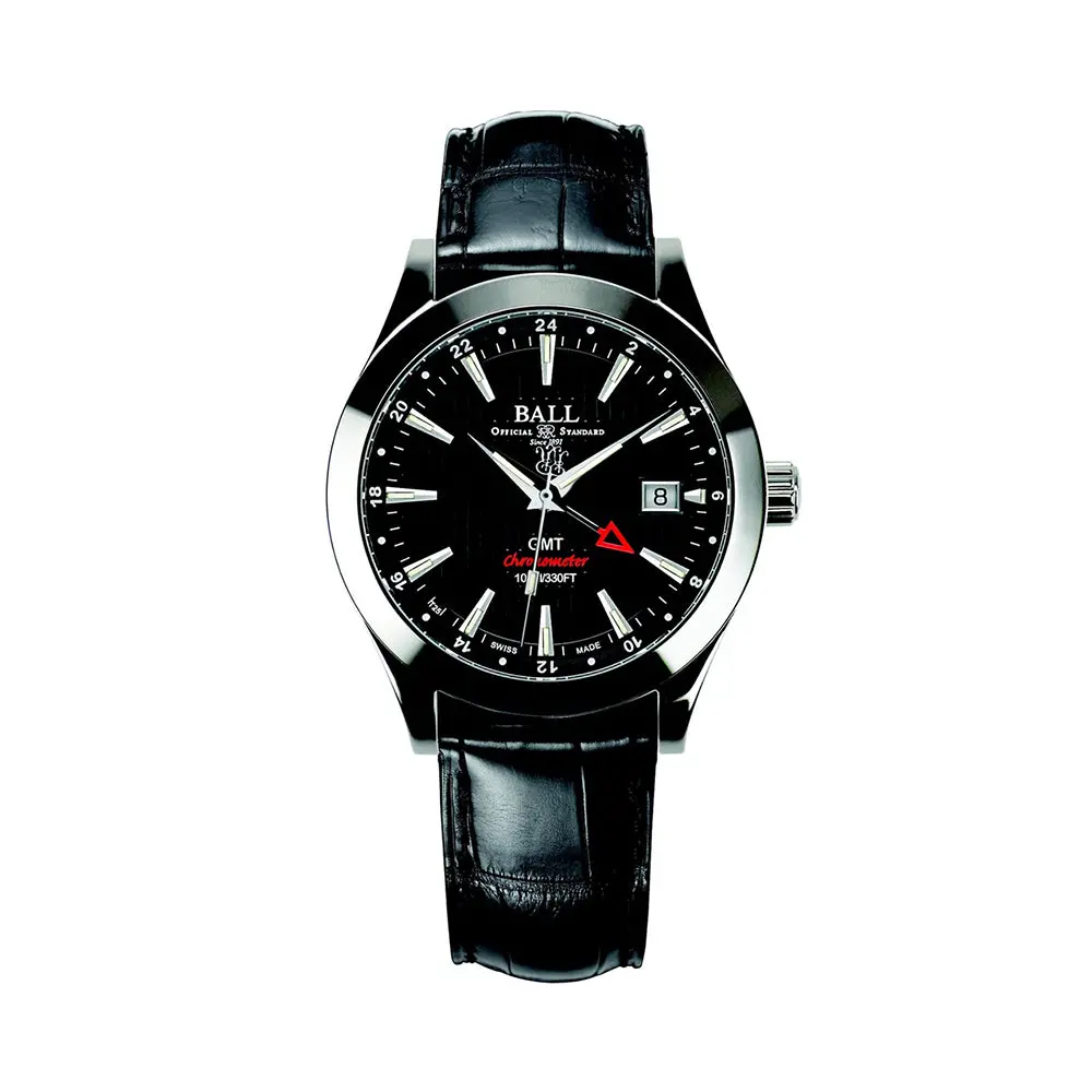 Engineer Ii Red Label Gmt 40Mm - Black On Leather Strap 1