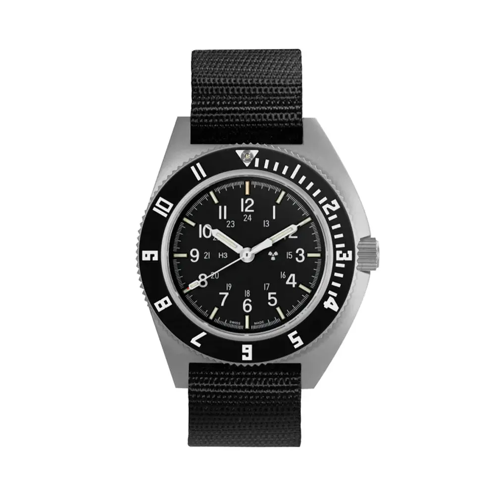 Ssnav No Date 41Mm - Black On Ballistic Nylon Strap 1