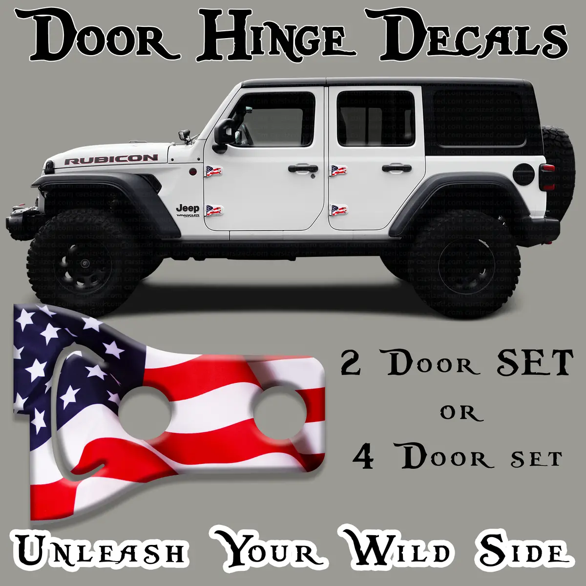 American Flag Door Hinge Decals 3 2
