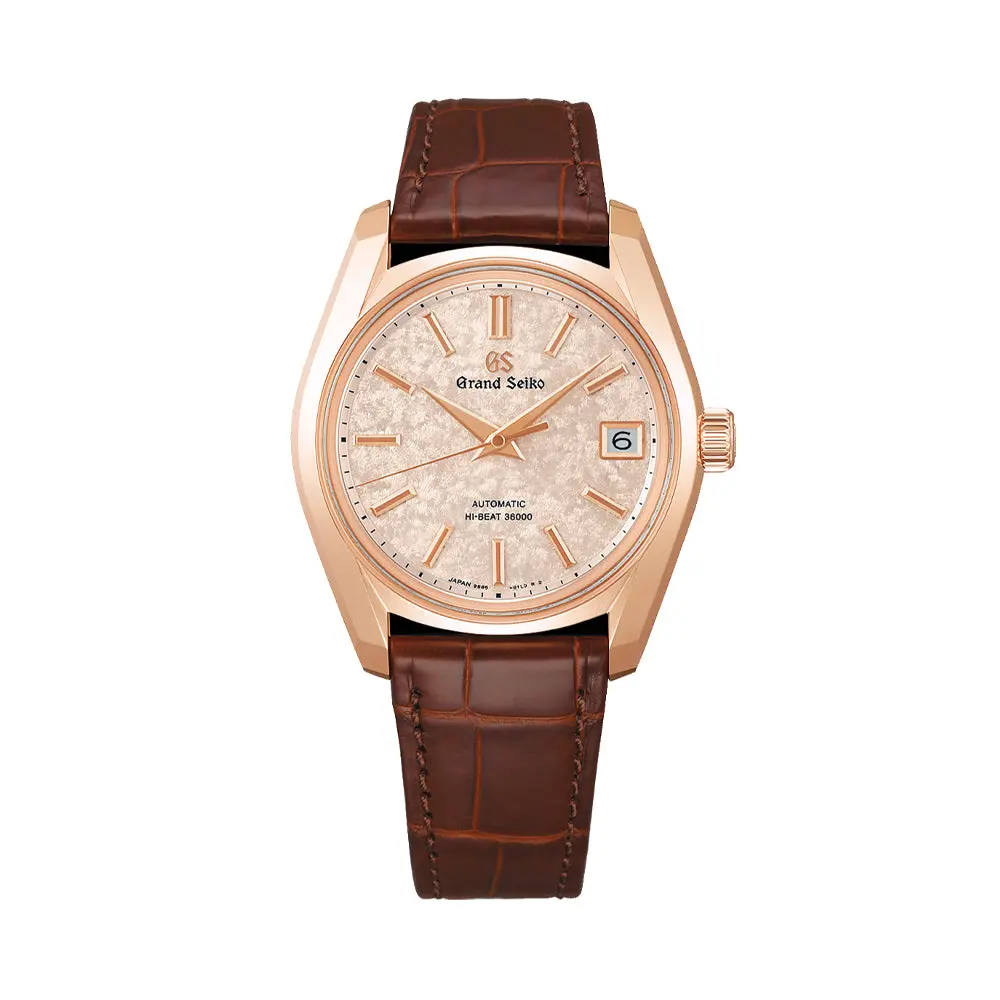 Sbgh368 Heritage Hi-Beat 36000 18K Rose Gold 38Mm - Rose Gold On Leather Strap 1