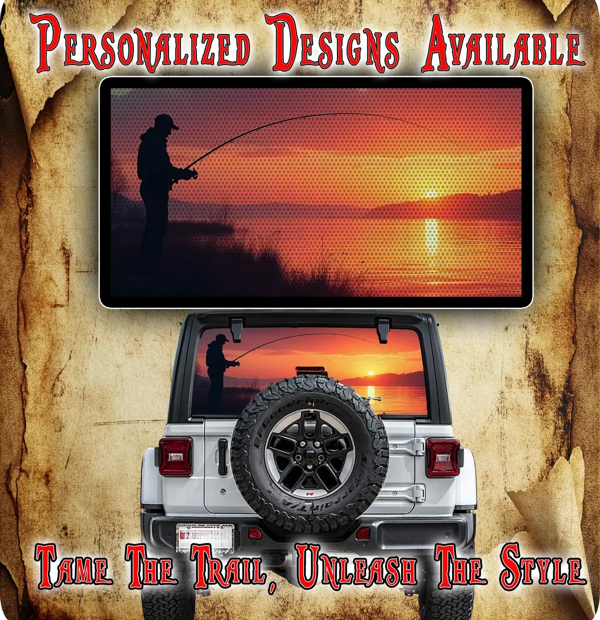 Fishing Rear Window See Through Graphic. 1