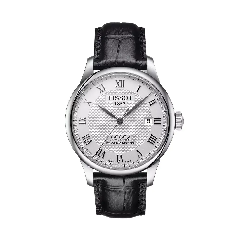 Le Locle Powermatic 80 39.3Mm - Silver On Leather Strap 1