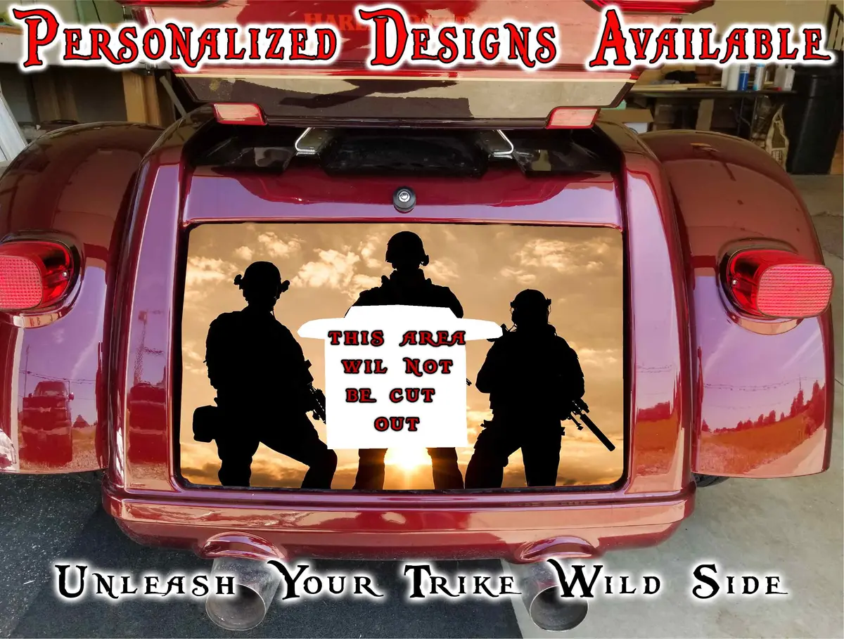 3 Soldiers Harley Davidson Tri Glide Trunk Decal 1