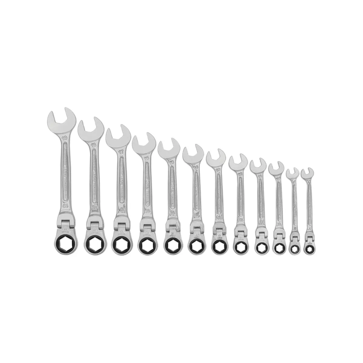 12-Pc. Metric Flex-Head Ratcheting Wrench Set 6-Pt. 1