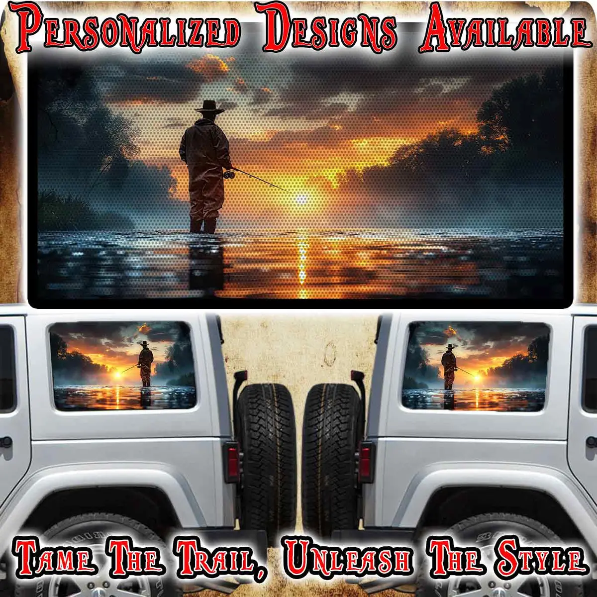 Fishing Rear Quarter Window See Through Graphic. 1