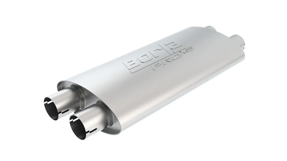 Borla Pro-Xs Universal Muffler – 2.25" Oval, Notched, Dual Inlet/Outlet Design 1
