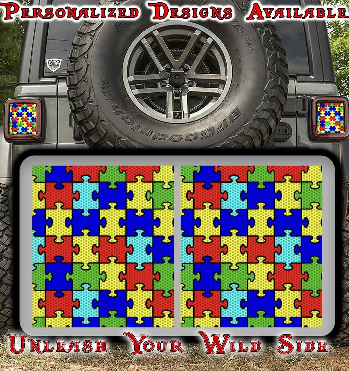 Autism Puzzle Taillight Cover Decal 40 1