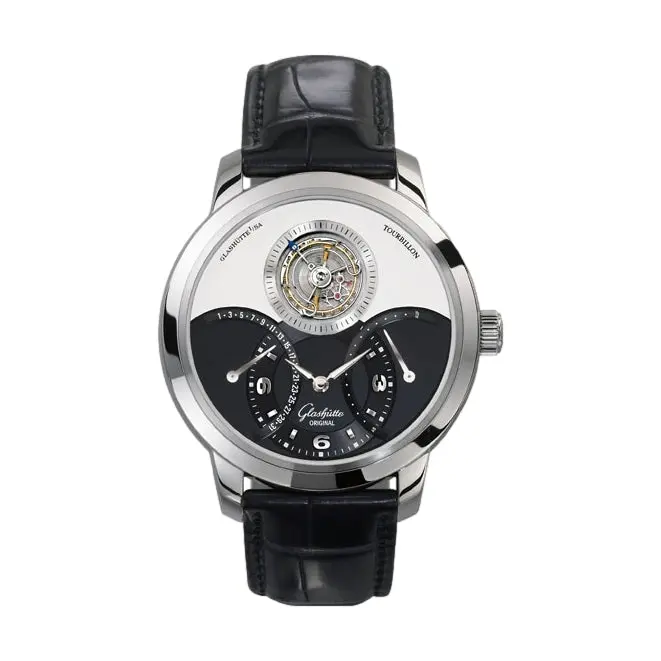 Panotourbillon Xl 42Mm - Silver And Black On Leather Strap 1