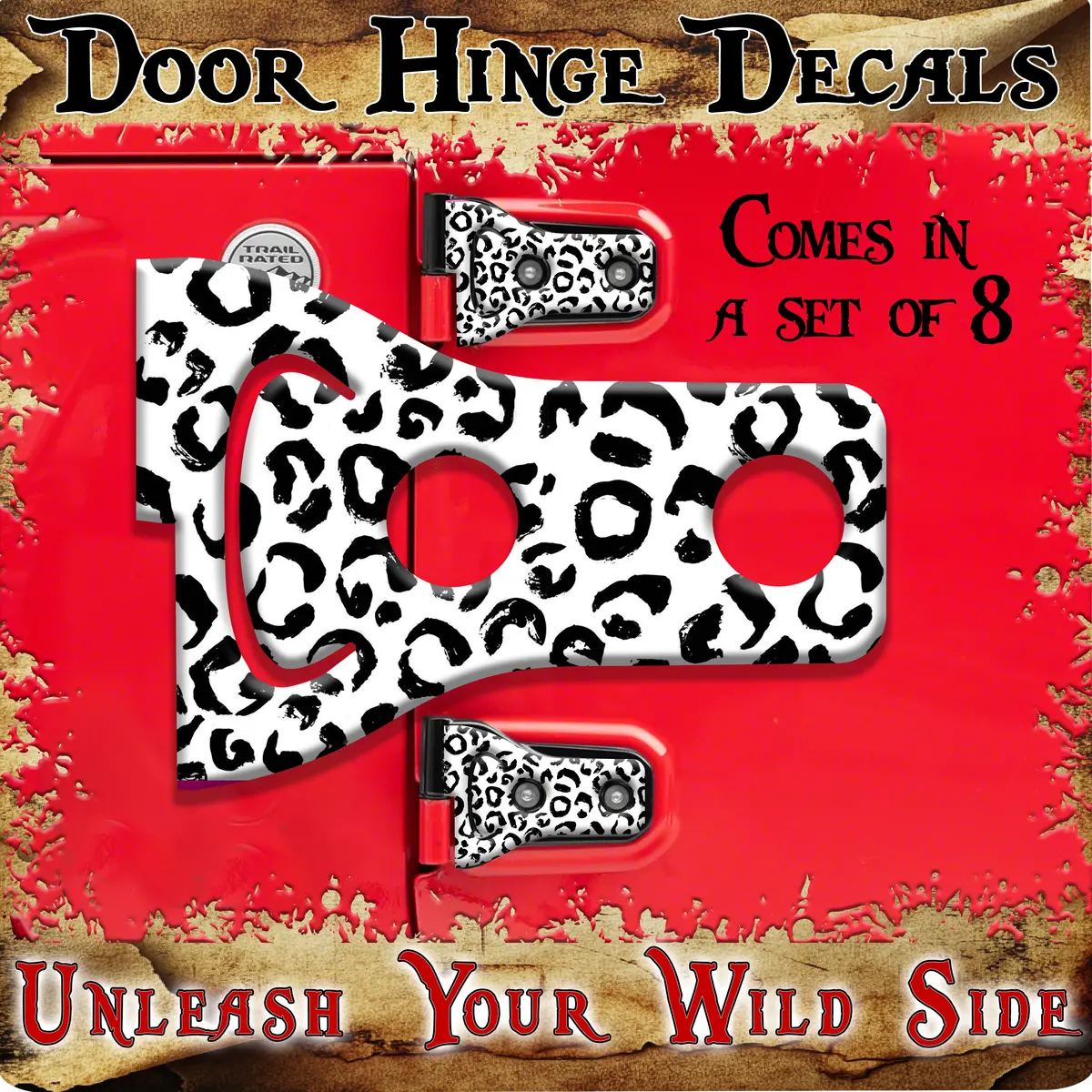 Black And White Leopard Print Door Hinge Decals 44 2