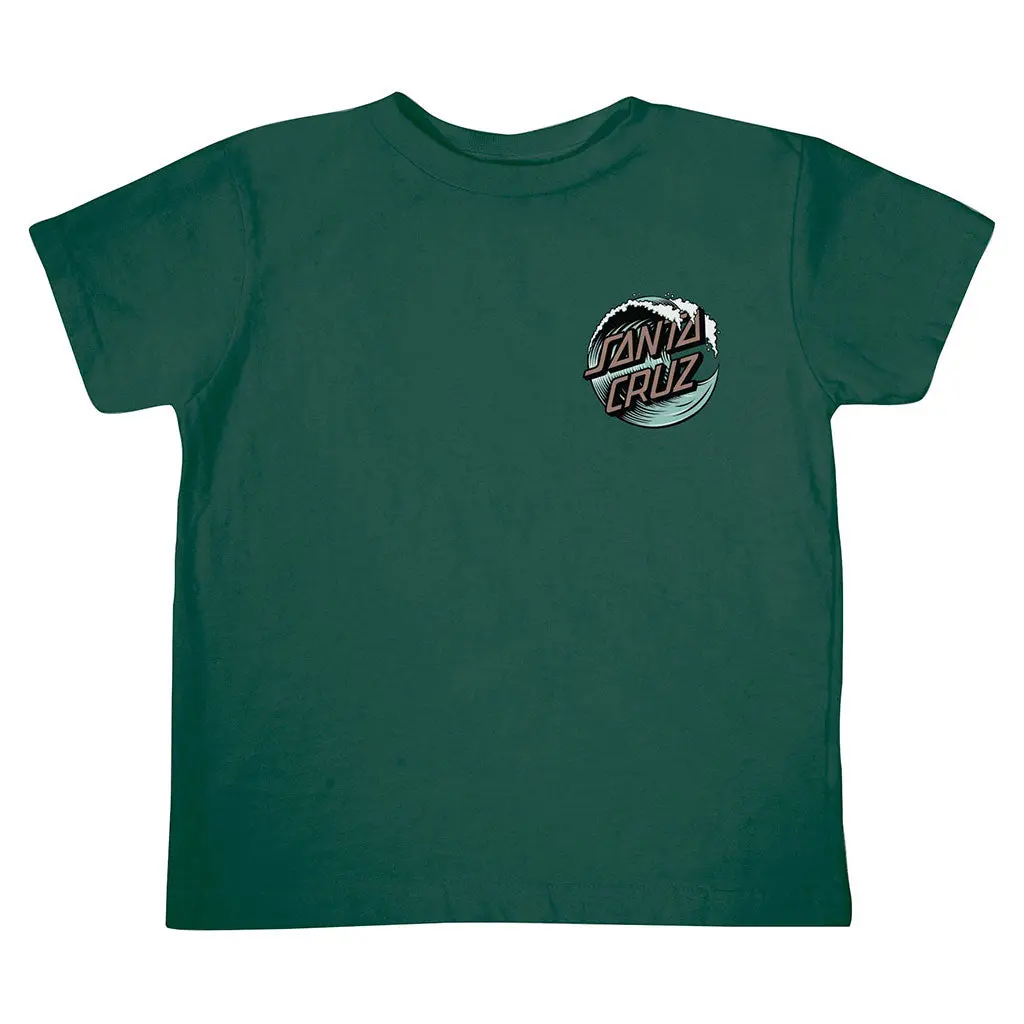 Santa Cruz Youth Wave Dot S/S Lightweight Tee - Forest/Brown 1