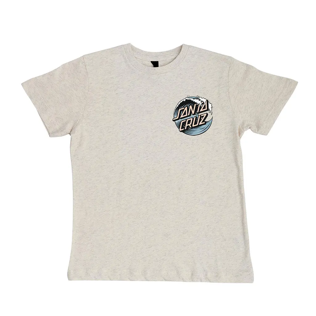 Santa Cruz Youth Wave Dot S/S Lightweight Tee - Natural Heather 1