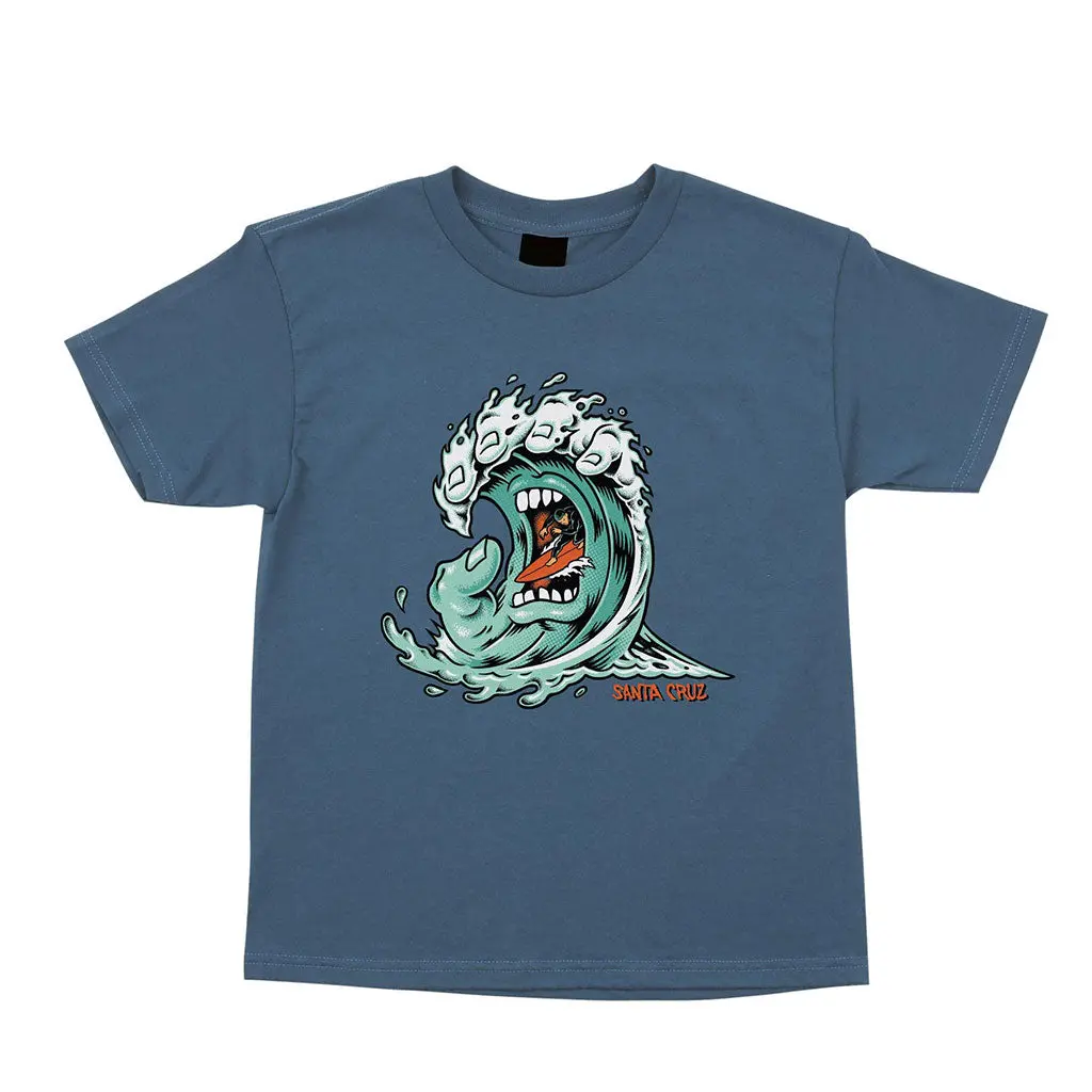 Santa Cruz Youth Screaming Wave Front S/S Tee - Indigo 1