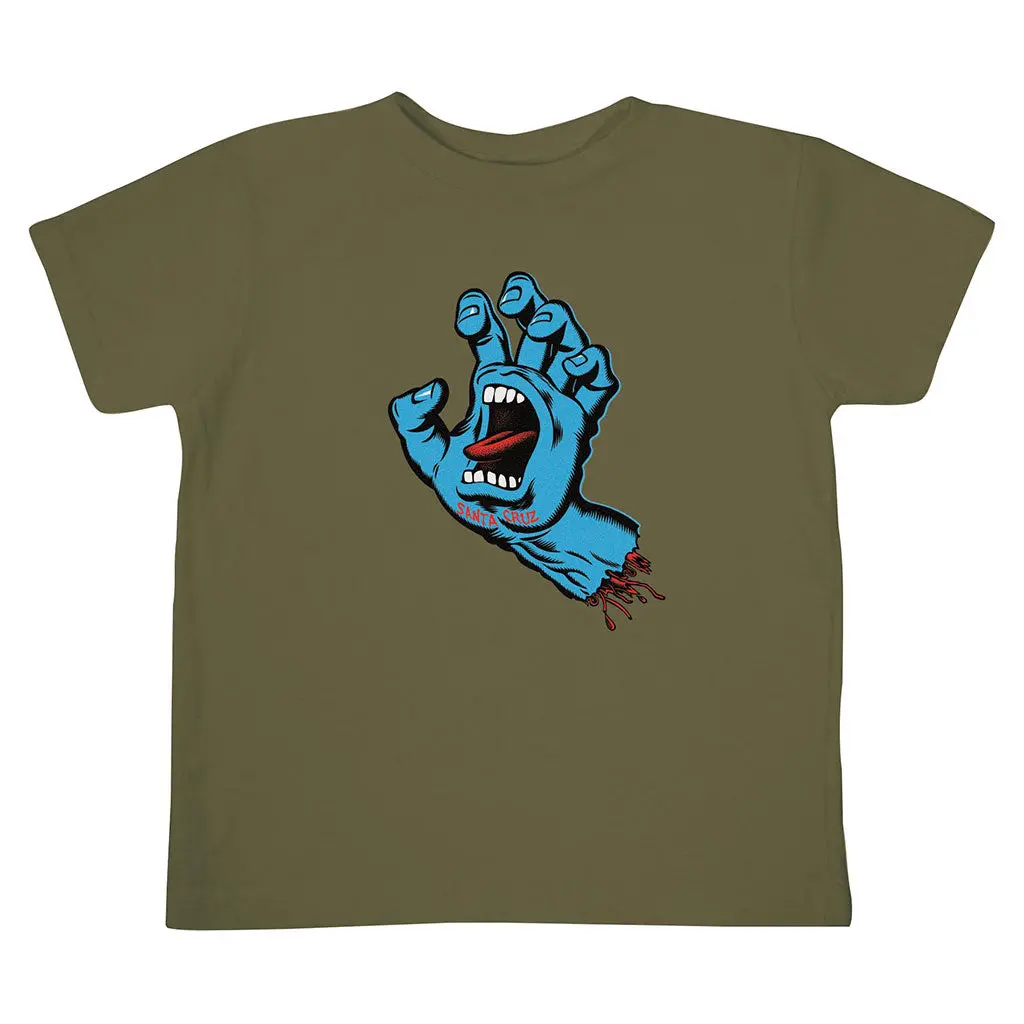 Santa Cruz Youth Screaming Hand Tee - Military Green 1