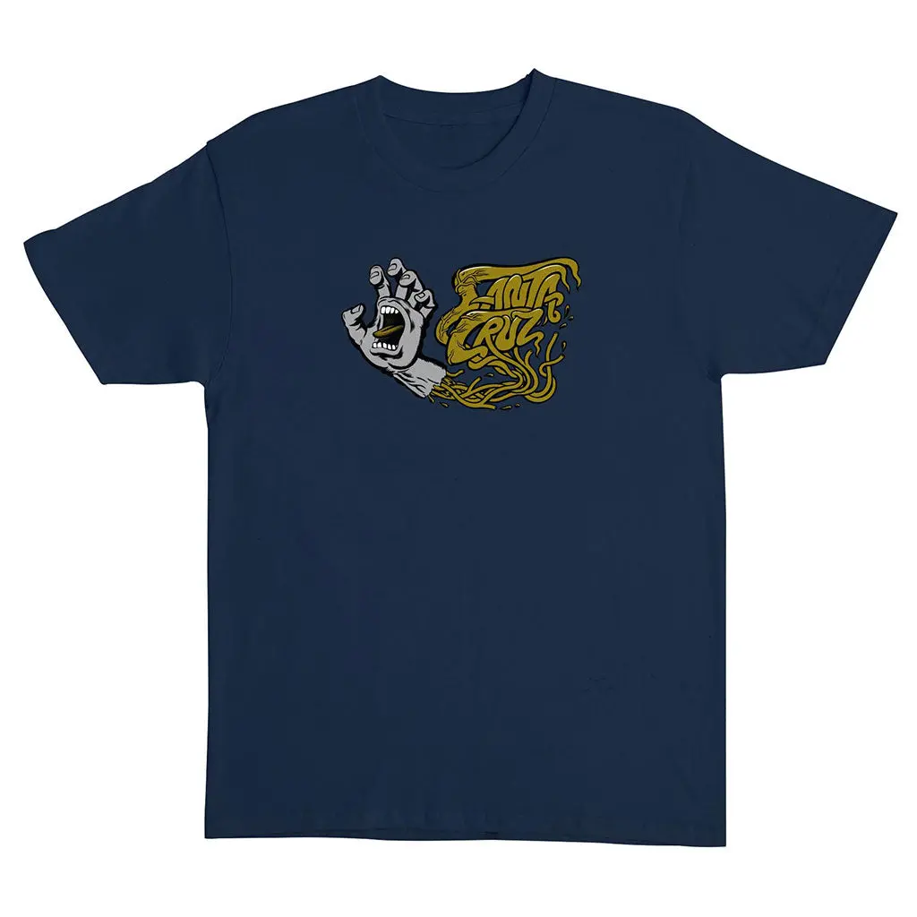 Santa Cruz Screaming Veins S/S Heavyweight Tee - Navy 1