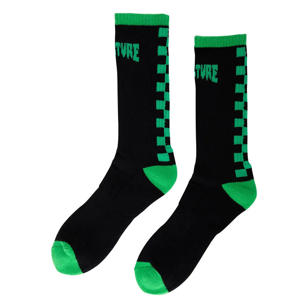 Creature Crash And Burn Mid Crew Sock - Black 1