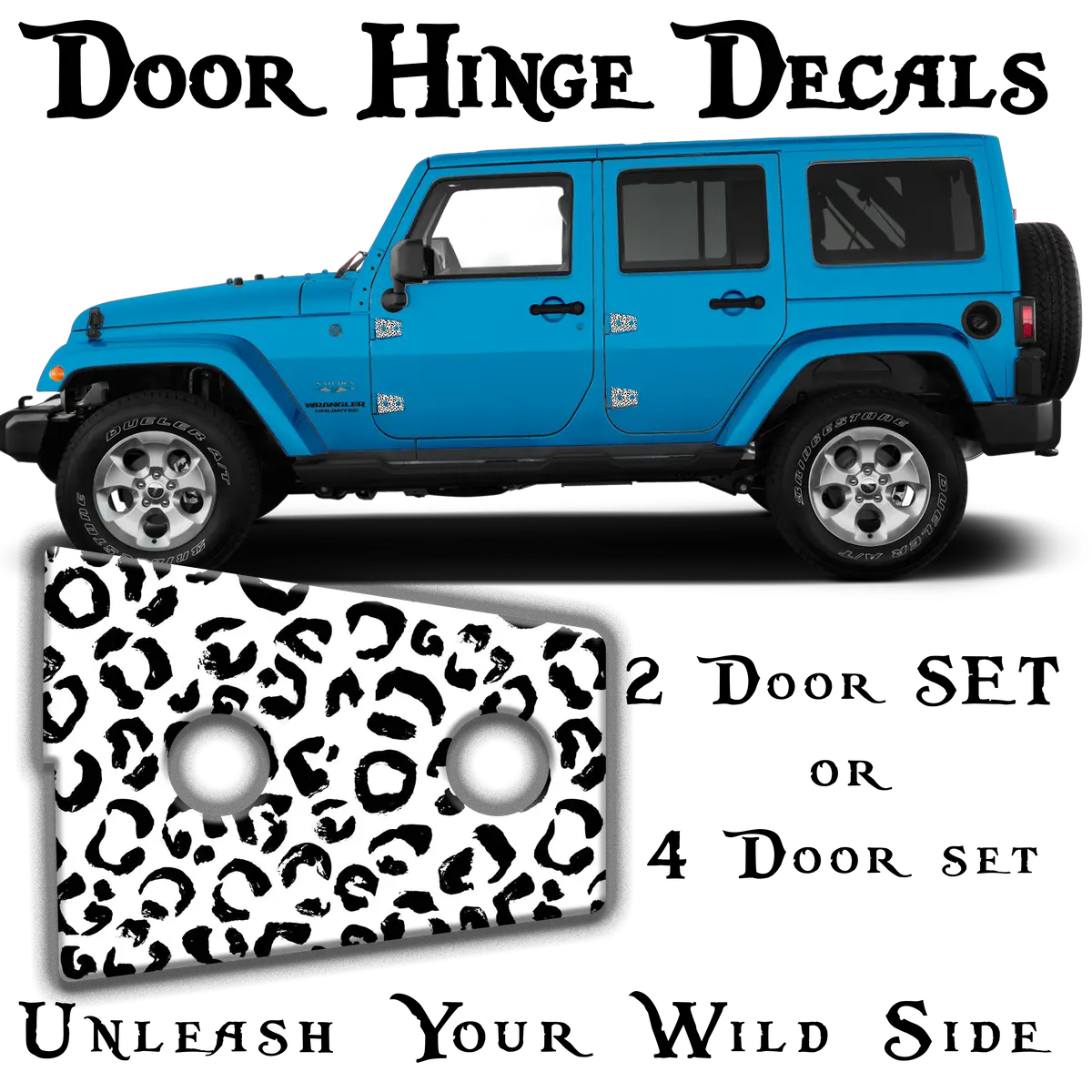 Black And White Leopard Print Door Hinge Decals 44 4