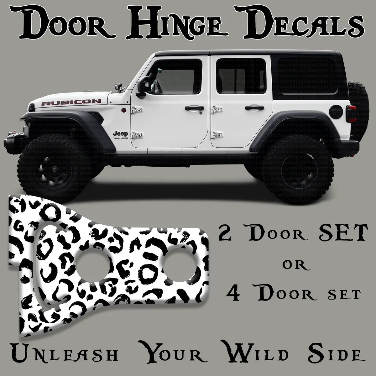 Black And White Leopard Print Door Hinge Decals 44 1