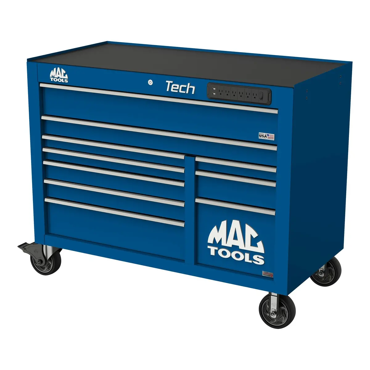Tech™ Series 10-Drawer Workstation With Powertech™ Drawer - Sapphire Blue 1