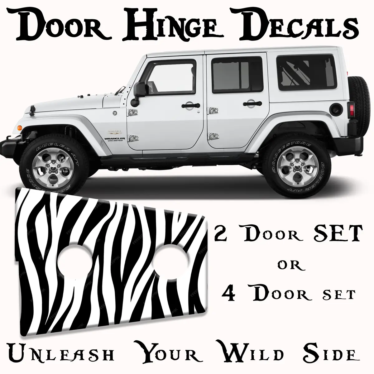 Zebra Print Print Door Hinge Decals 46 3