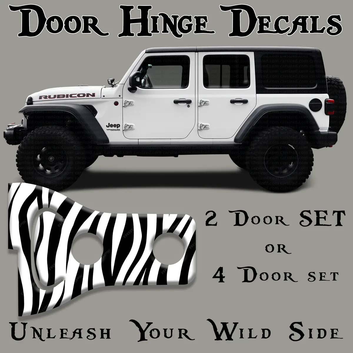 Zebra Print Print Door Hinge Decals 46 1
