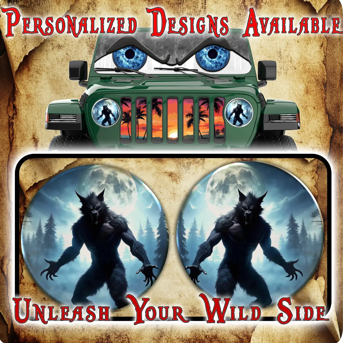 Werewolf Eyes Headlight Decal 46 1