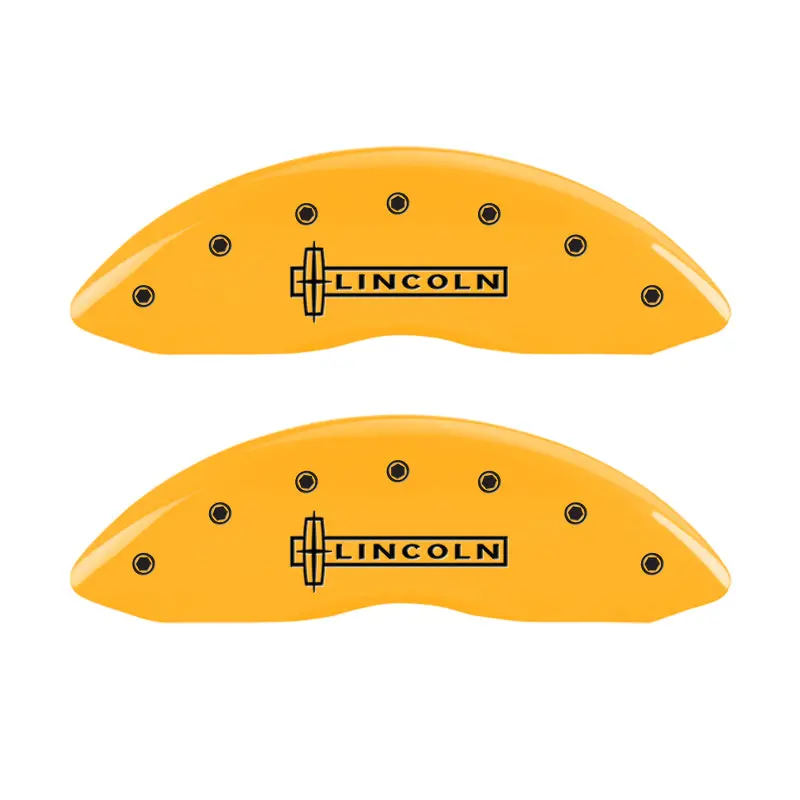 Mgp Engraved Brake Caliper Covers For 2017 Lincoln Mkz – Front (Yellow/Black), Rear (Star Logo) 1