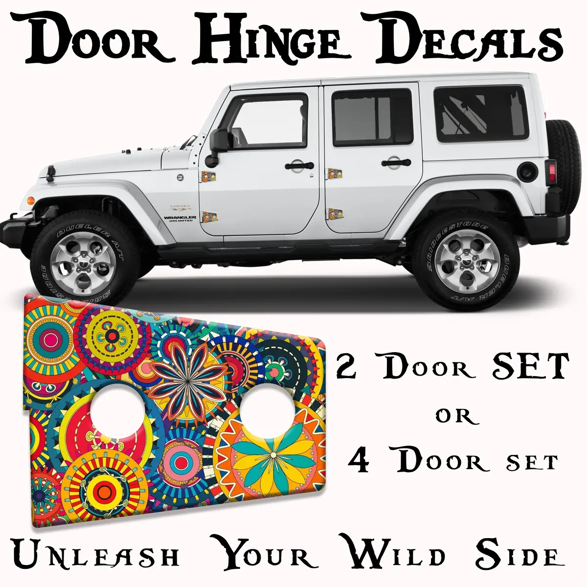 Jk Hippy Flower Door Hinge Decal 47 1