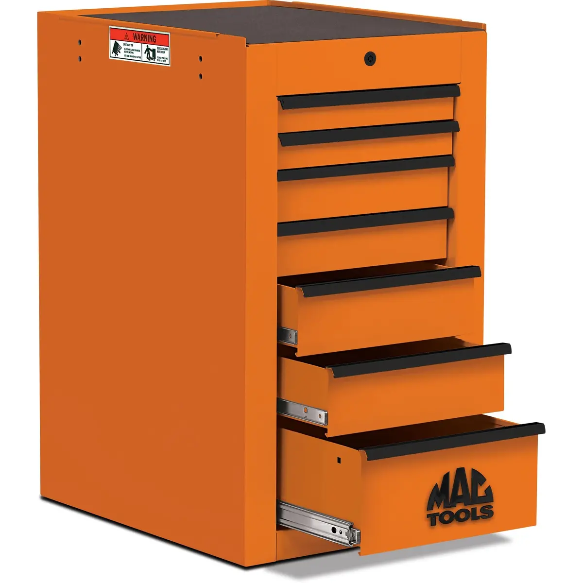 Tech™ Series 7-Drawer Side Cabinet - Fireball Orange 1