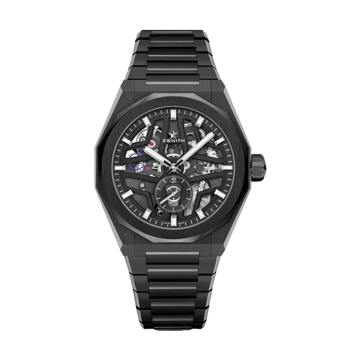 Defy Skyline Skeleton Ceramic 41Mm - Black On Bracelet 1
