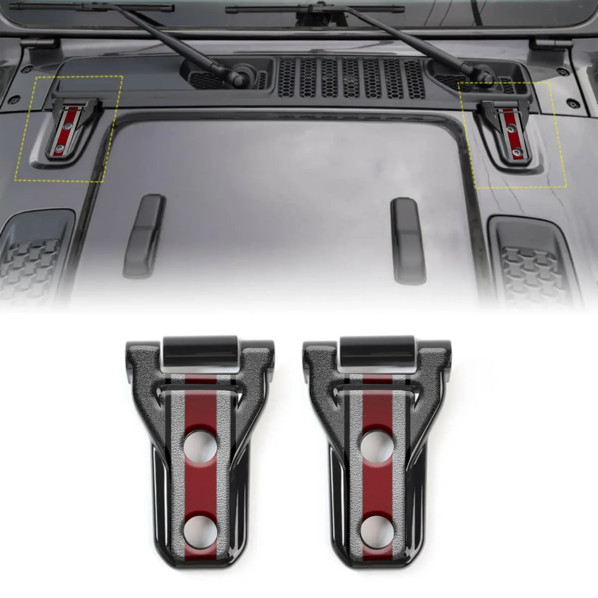 Scarlet And Gray Print Hood Hinge Overlay Decals 49 1