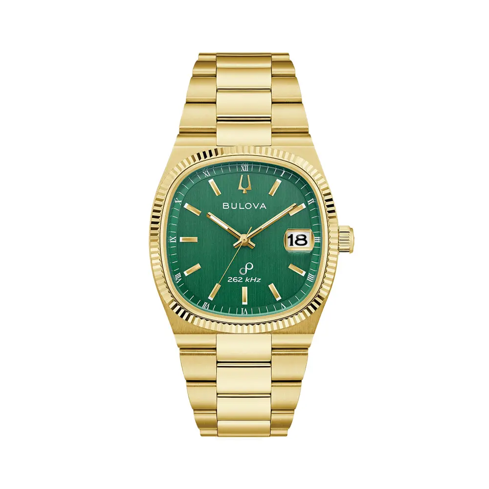 Super Seville High Precision Quartz Gold-Tone 37.5Mm - Green On Bracelet 1