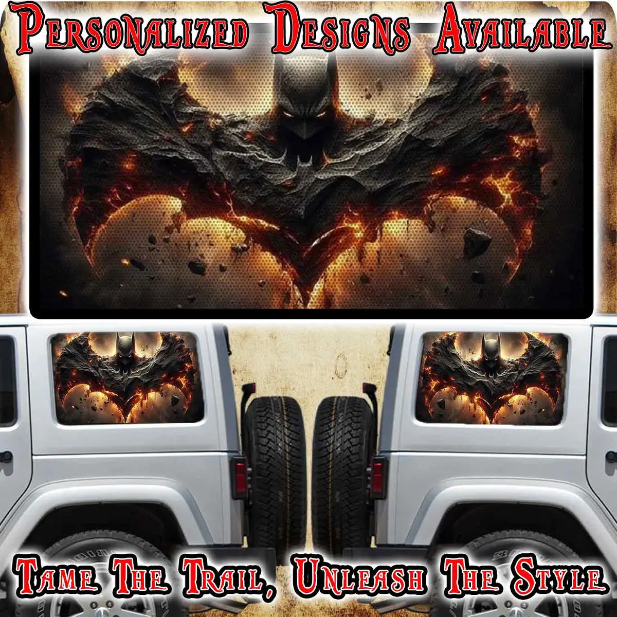 Batman Rear Quarter Window See Through Graphic. 1