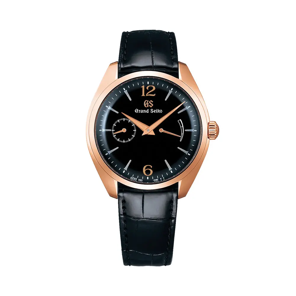 Sbgk004 Elegance Manual 18K Rose Gold 39Mm - Black On Leather Strap 1