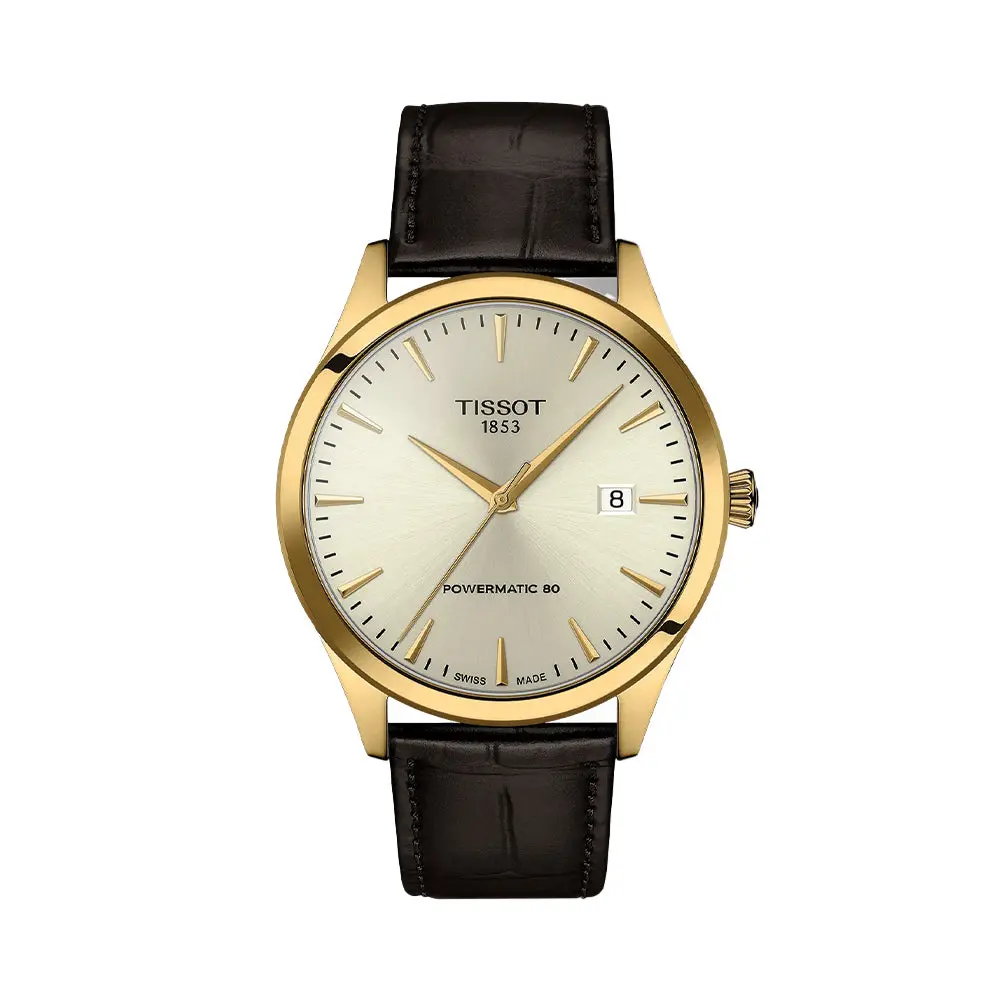 Classic Dream Yellow Gold Pvd 40Mm - Ivory Gold On Leather Strap 1