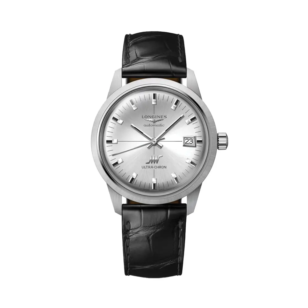 Ultra-Chron Classic 37Mm - Silver On Leather Strap 1