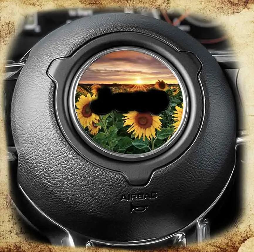 Steering Wheel Decal Sunflower Field Decal 194 1