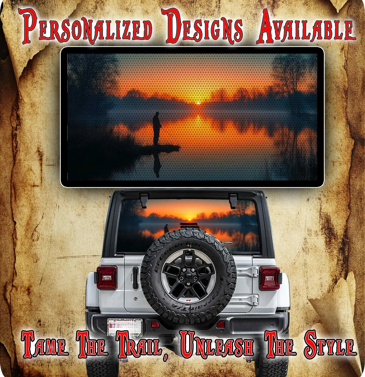 Fishing Rear Window See Through Graphic. 1