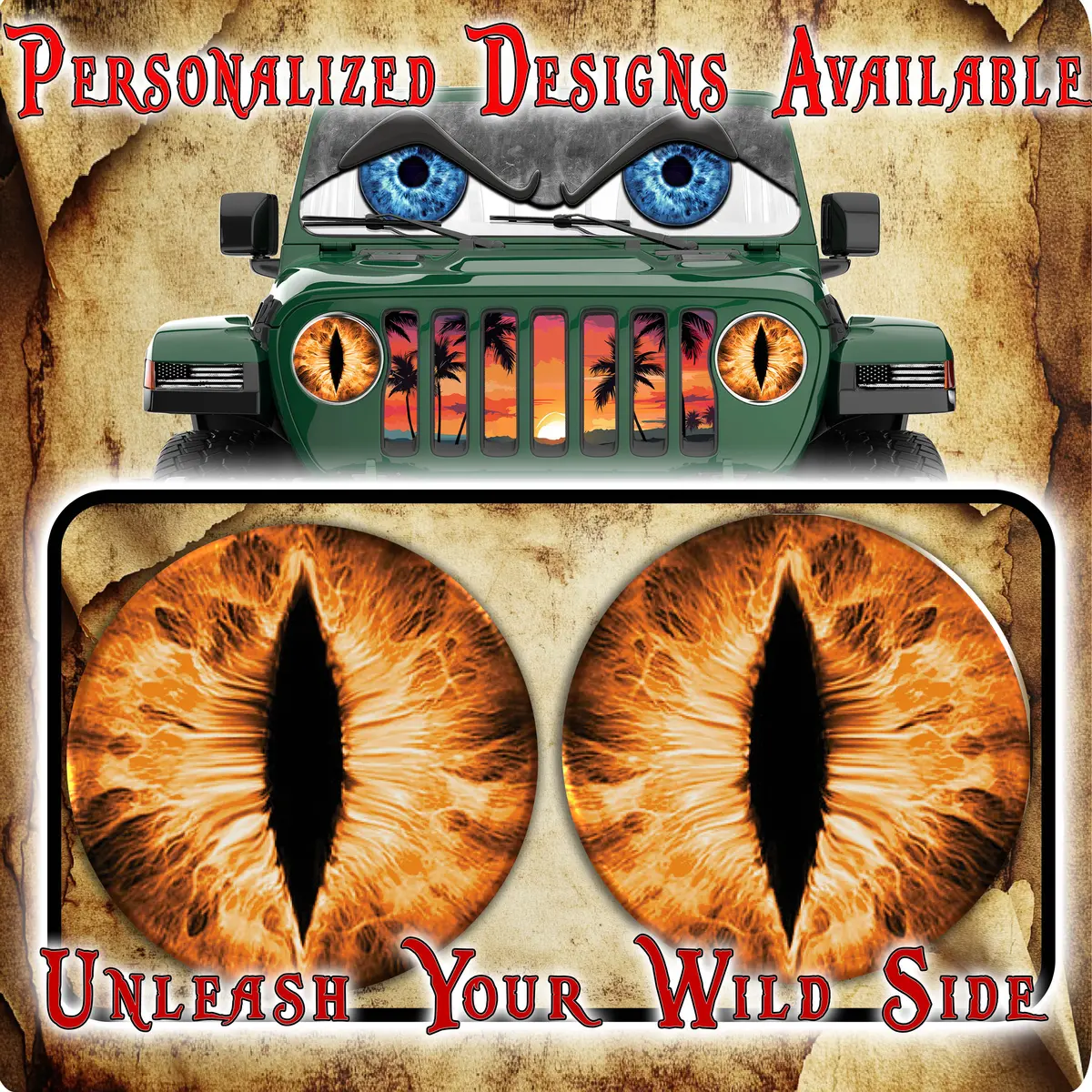 Orange Round Cat Eyes Decals 4 1