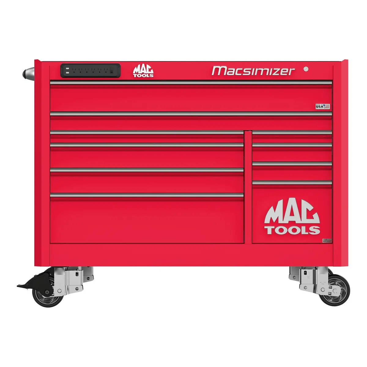 Macsimizer® 10-Drawer Workstation - Firebrick Red 1